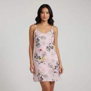 Cotton On Pink Floral Chemise‎ Strap Slip Dress size Medium